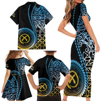 Proudly Ni-Van Sandroing Inspired Family Matching Short Sleeve Bodycon Dress and Hawaiian Shirt Sanma Classic Style