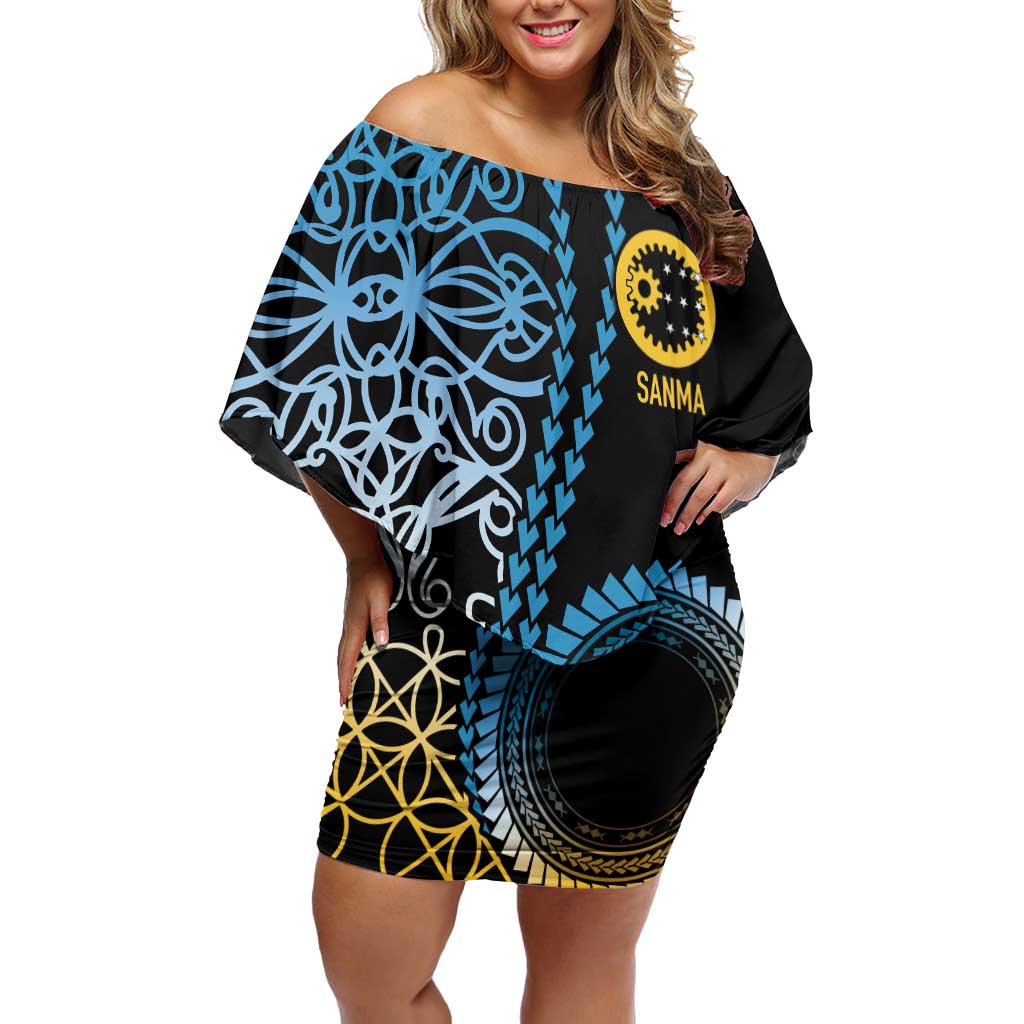 Proudly Ni-Van Sandroing Inspired Off Shoulder Short Dress Sanma Classic Style