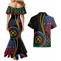 Proudly Ni-Van Sandroing Inspired Couples Matching Mermaid Dress and Hawaiian Shirt Shefa Classic Style LT7 - Polynesian Pride