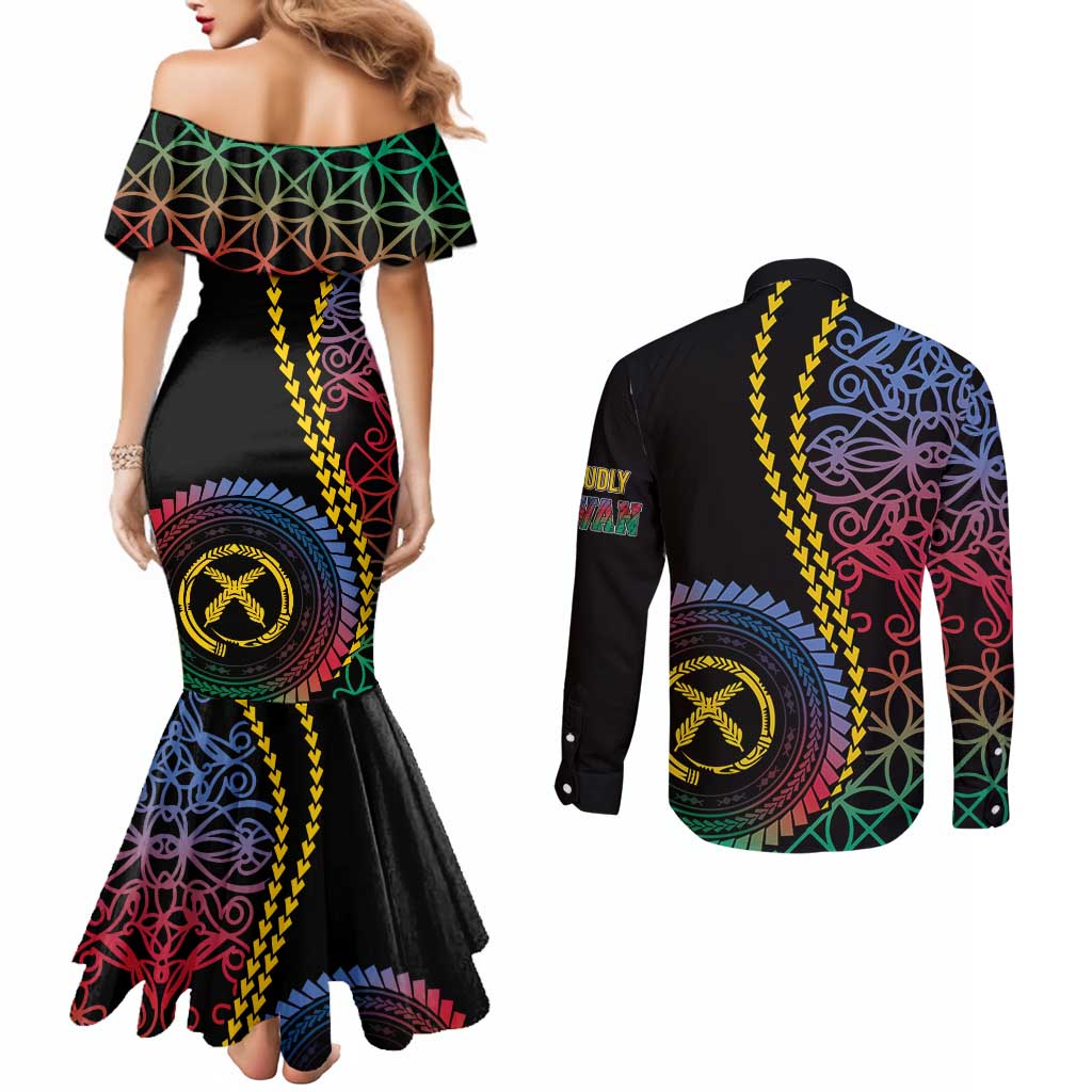 Proudly Ni-Van Sandroing Inspired Couples Matching Mermaid Dress and Long Sleeve Button Shirt Shefa Classic Style