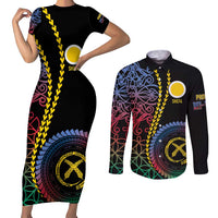 Proudly Ni-Van Sandroing Inspired Couples Matching Short Sleeve Bodycon Dress and Long Sleeve Button Shirt Shefa Classic Style