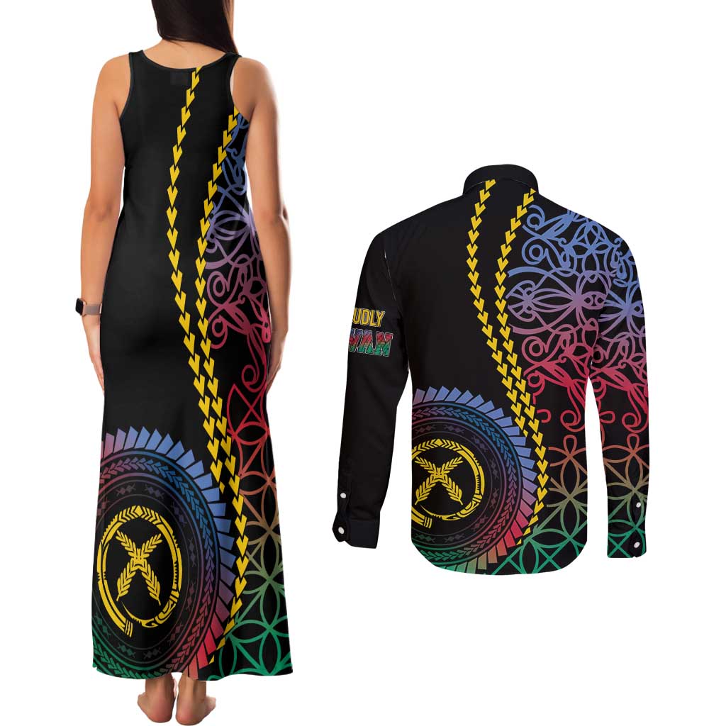 Proudly Ni-Van Sandroing Inspired Couples Matching Tank Maxi Dress and Long Sleeve Button Shirt Shefa Classic Style