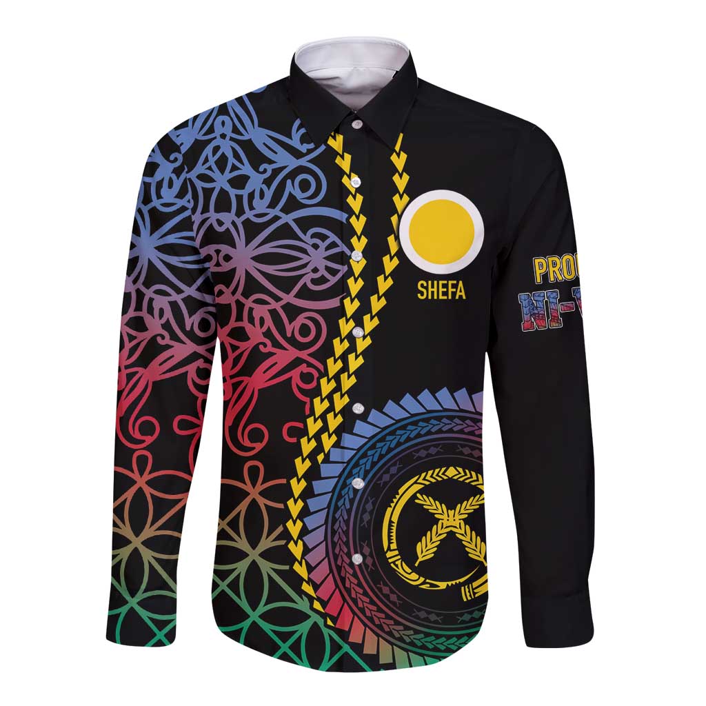 Proudly Ni-Van Sandroing Inspired Long Sleeve Button Shirt Shefa Classic Style