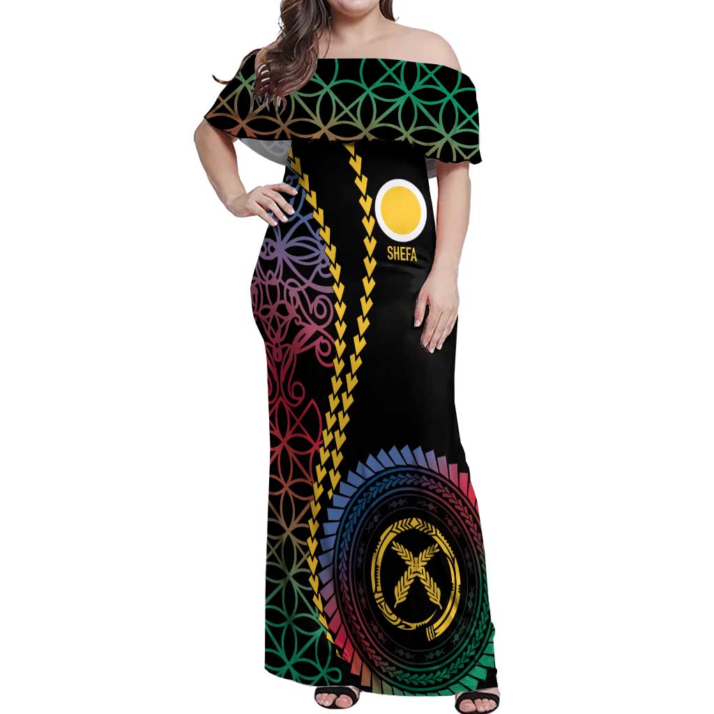 Proudly Ni-Van Sandroing Inspired Off Shoulder Maxi Dress Shefa Classic Style