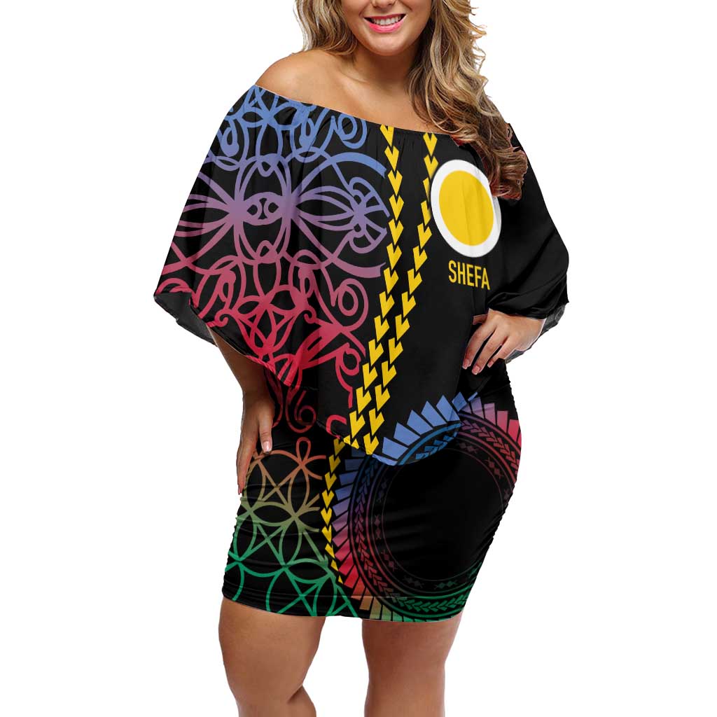 Proudly Ni-Van Sandroing Inspired Off Shoulder Short Dress Shefa Classic Style