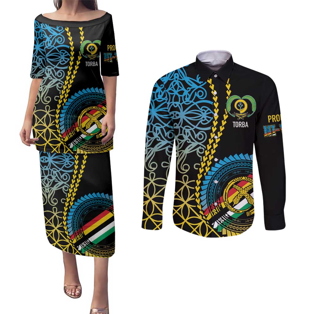 Proudly Ni-Van Sandroing Inspired Couples Matching Puletasi and Long Sleeve Button Shirt Torba Classic Style