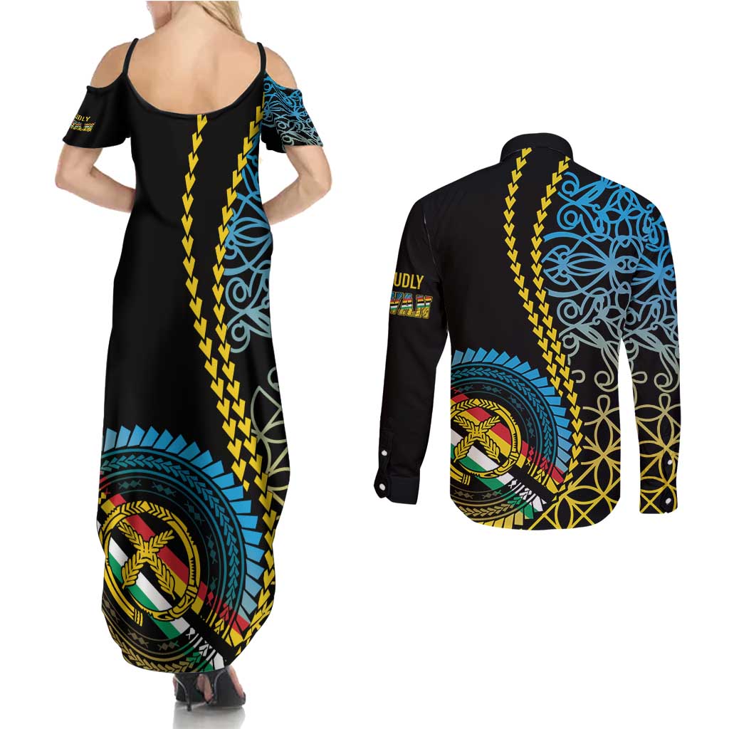 Proudly Ni-Van Sandroing Inspired Couples Matching Summer Maxi Dress and Long Sleeve Button Shirt Torba Classic Style