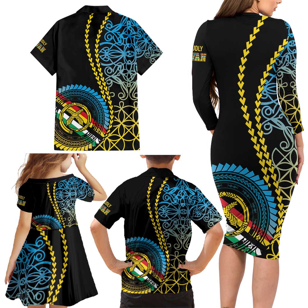 Proudly Ni-Van Sandroing Inspired Family Matching Long Sleeve Bodycon Dress and Hawaiian Shirt Torba Classic Style