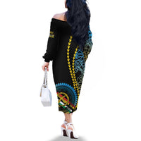 Proudly Ni-Van Sandroing Inspired Family Matching Off The Shoulder Long Sleeve Dress and Hawaiian Shirt Torba Classic Style