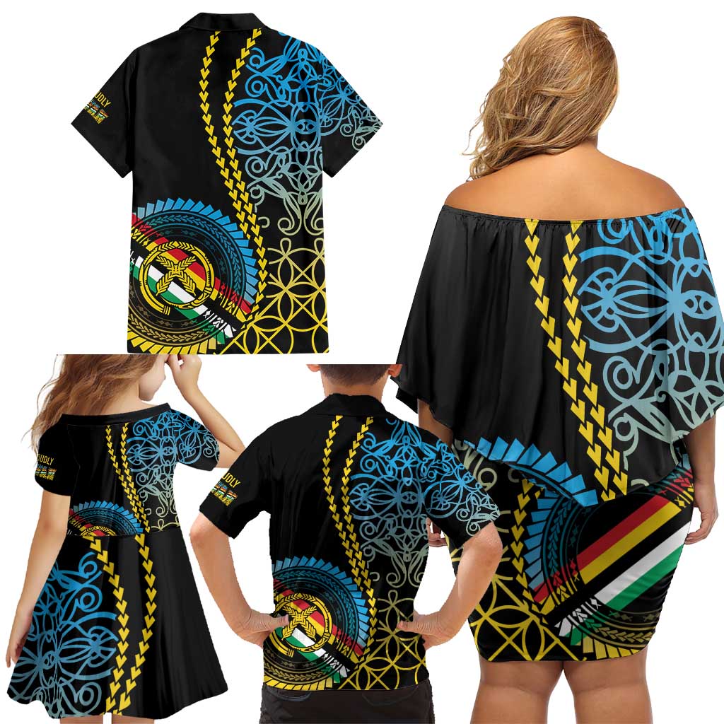 Proudly Ni-Van Sandroing Inspired Family Matching Off Shoulder Short Dress and Hawaiian Shirt Torba Classic Style