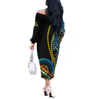 Proudly Ni-Van Sandroing Inspired Off The Shoulder Long Sleeve Dress Torba Classic Style