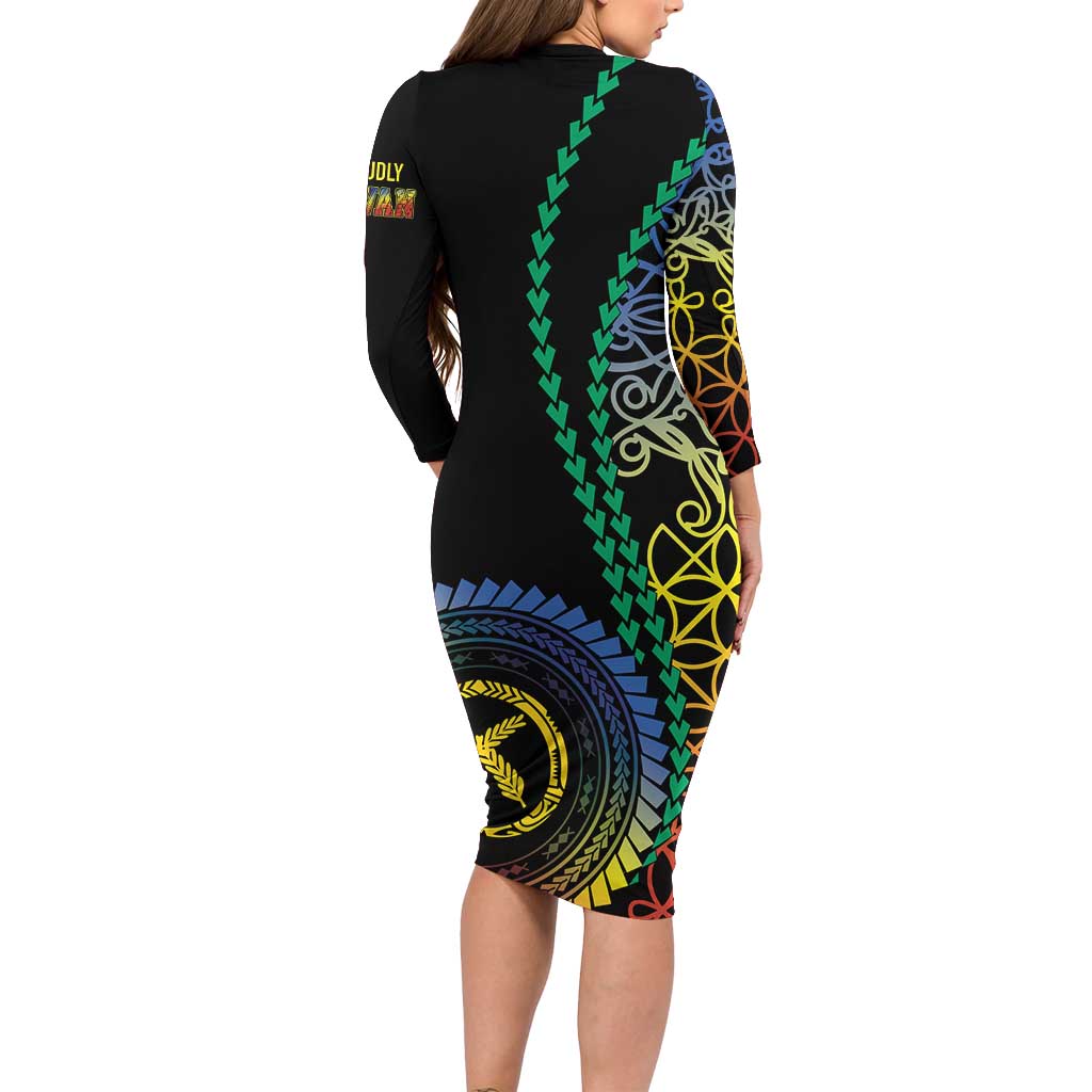 Proudly Ni-Van Sandroing Inspired Family Matching Long Sleeve Bodycon Dress and Hawaiian Shirt Tafea Classic Style