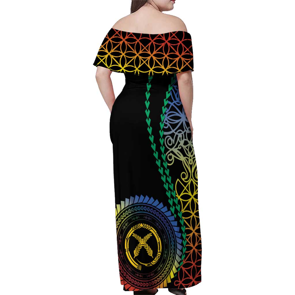 Proudly Ni-Van Sandroing Inspired Family Matching Off Shoulder Maxi Dress and Hawaiian Shirt Tafea Classic Style