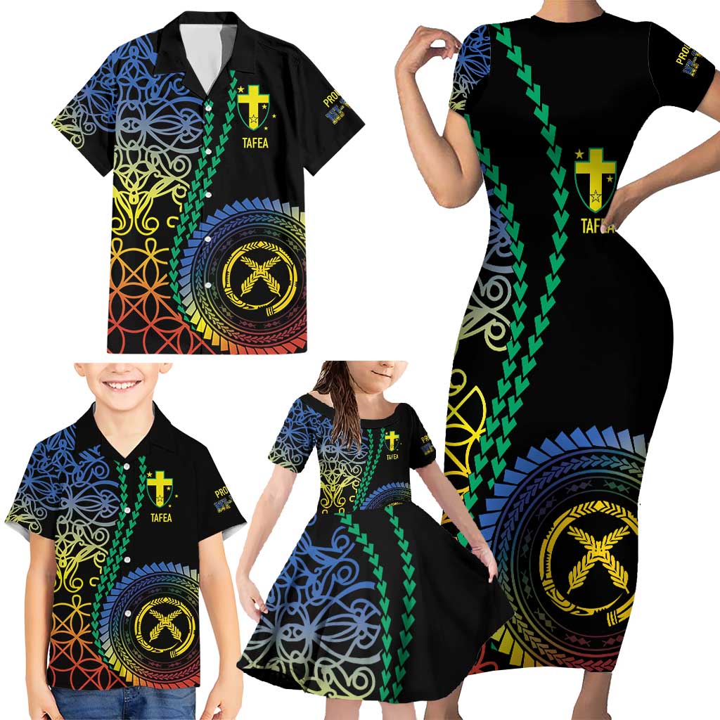 Proudly Ni-Van Sandroing Inspired Family Matching Short Sleeve Bodycon Dress and Hawaiian Shirt Tafea Classic Style