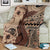 Bula Fiji Blanket Shark Tail Beige Masi Tapa