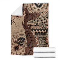 Bula Fiji Blanket Shark Tail Beige Masi Tapa