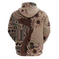 Bula Fiji Hoodie Shark Tail Beige Masi Tapa
