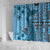Bula Fiji Shower Curtain Shark Tail Turquoise Masi Tapa