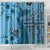 Bula Fiji Shower Curtain Shark Tail Turquoise Masi Tapa