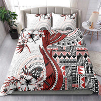 Bula Fiji Bedding Set Shark Tail White Masi Tapa