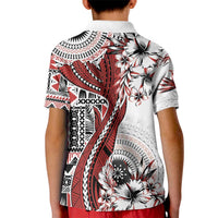 Bula Fiji Kid Polo Shirt Shark Tail White Masi Tapa