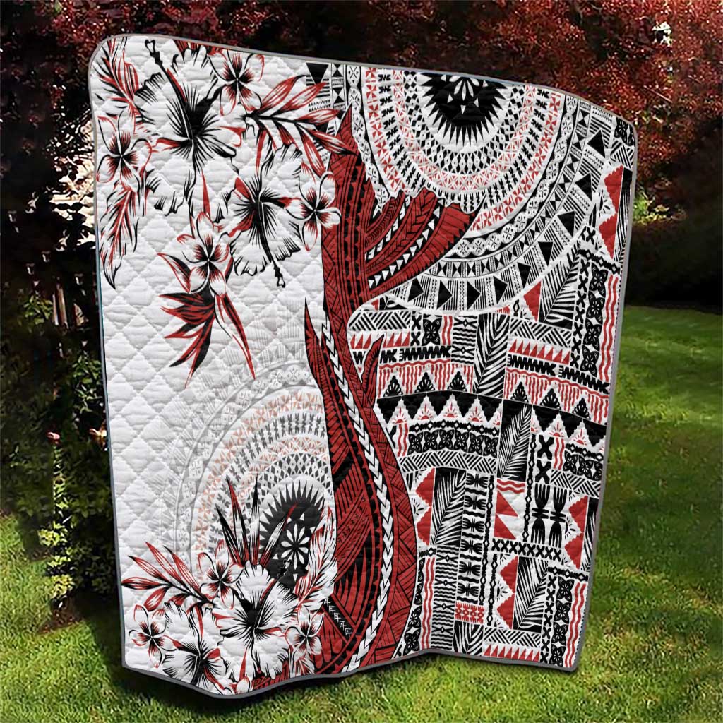 Bula Fiji Quilt Shark Tail White Masi Tapa