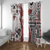Bula Fiji Window Curtain Shark Tail White Masi Tapa