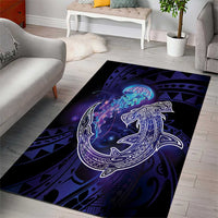 Polynesian Aumakua Area Rug Jellyfish with Shark - Polynesian Pride