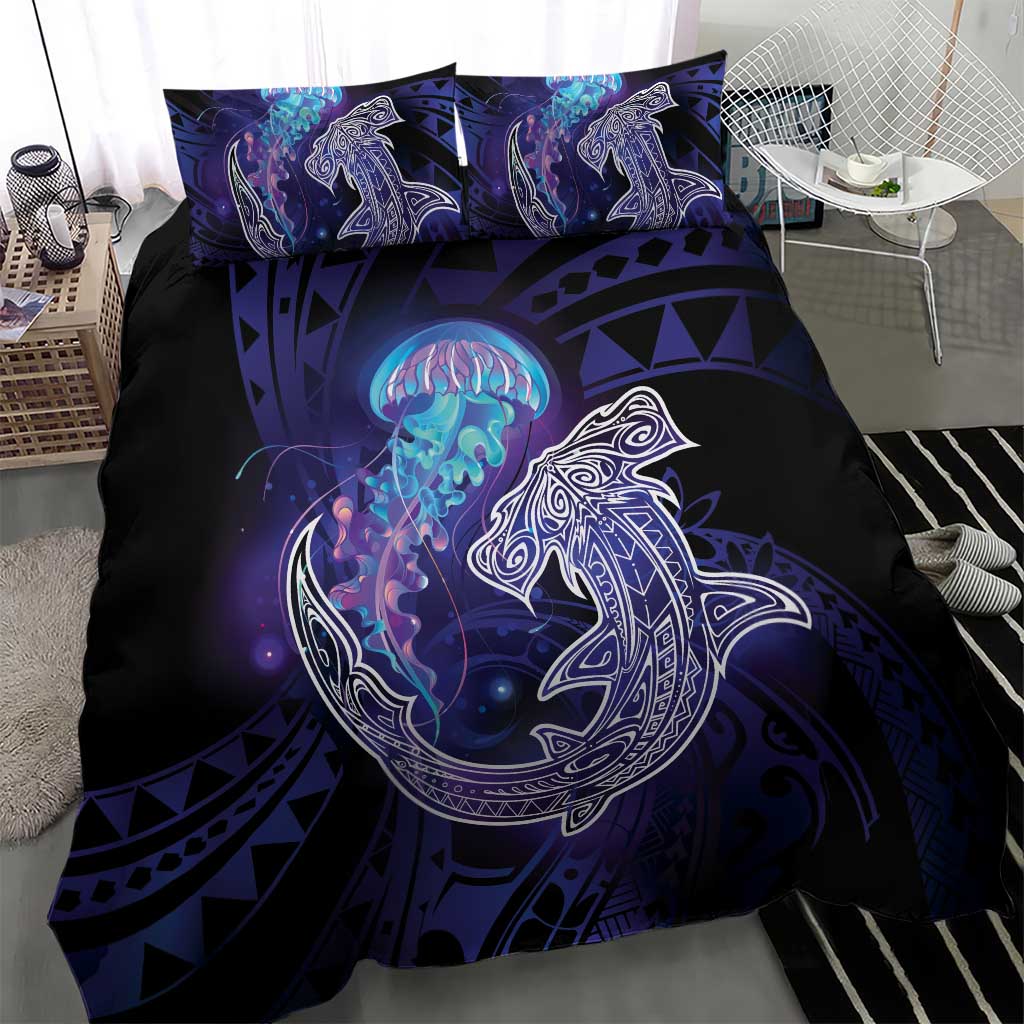 Polynesian Aumakua Bedding Set Jellyfish with Shark - Polynesian Pride