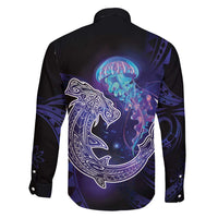 Polynesian Aumakua Family Matching Long Sleeve Bodycon Dress and Hawaiian Shirt Jellyfish with Shark LT7 - Polynesian Pride