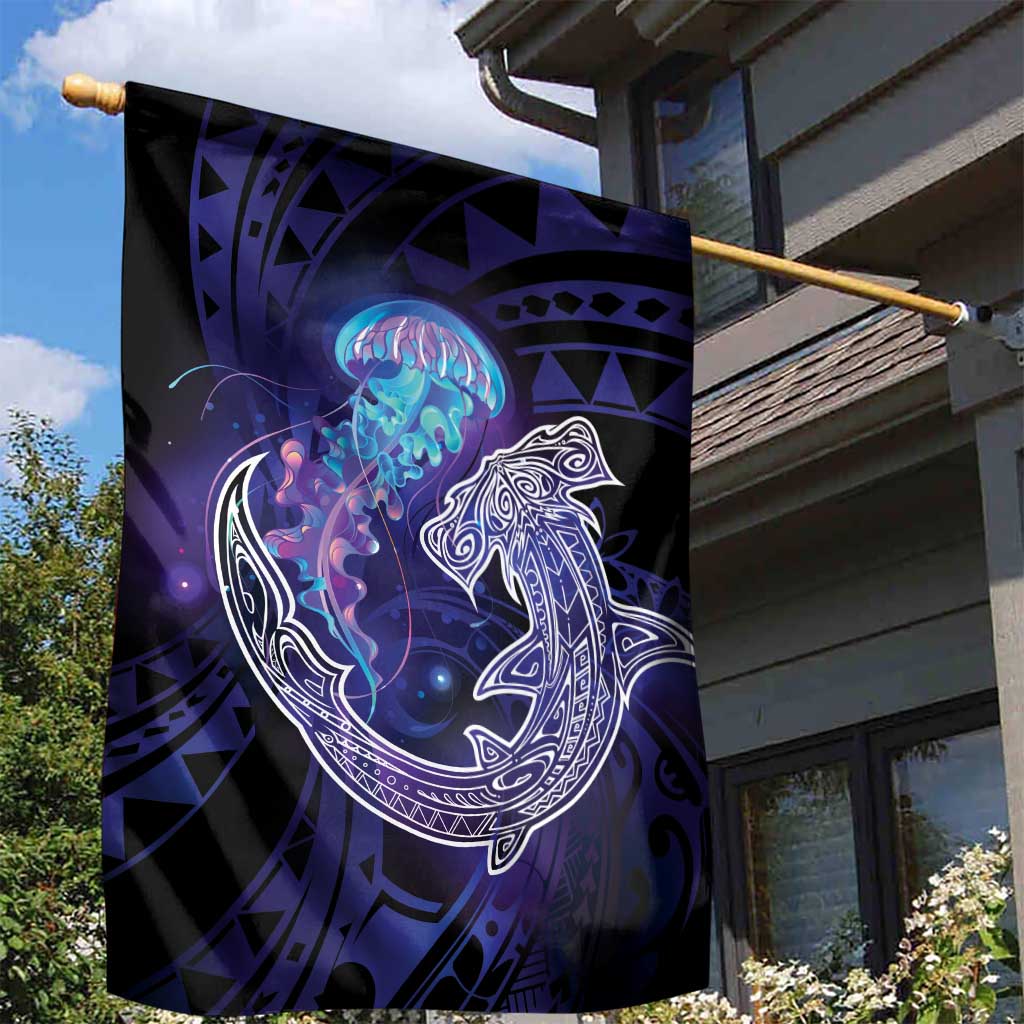 Polynesian Aumakua Garden Flag Jellyfish with Shark - Polynesian Pride