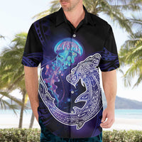Polynesian Aumakua Hawaiian Shirt Jellyfish with Shark - Polynesian Pride