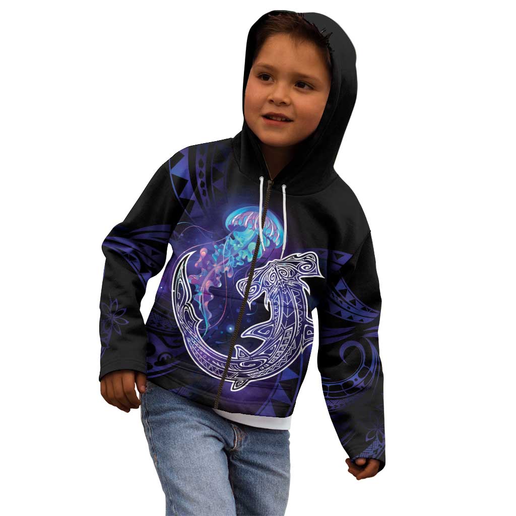 Polynesian Aumakua Kid Hoodie Jellyfish with Shark - Polynesian Pride