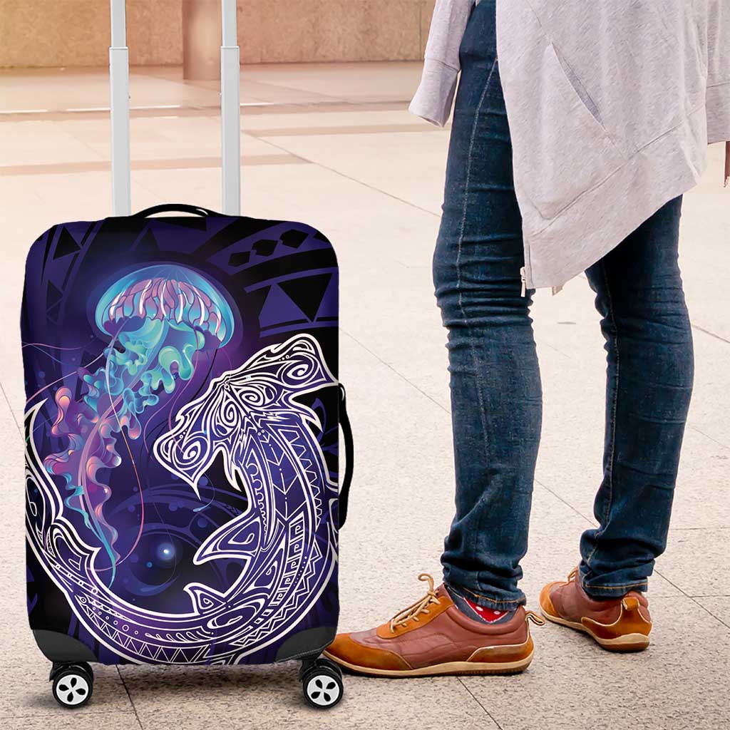 Polynesian Aumakua Luggage Cover Jellyfish with Shark - Polynesian Pride