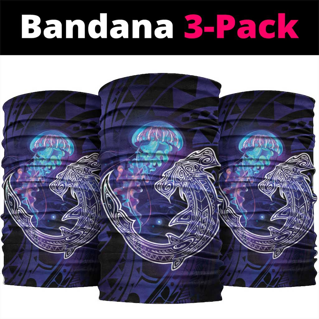 Polynesian Aumakua Neck Gaiter Jellyfish with Shark - Polynesian Pride