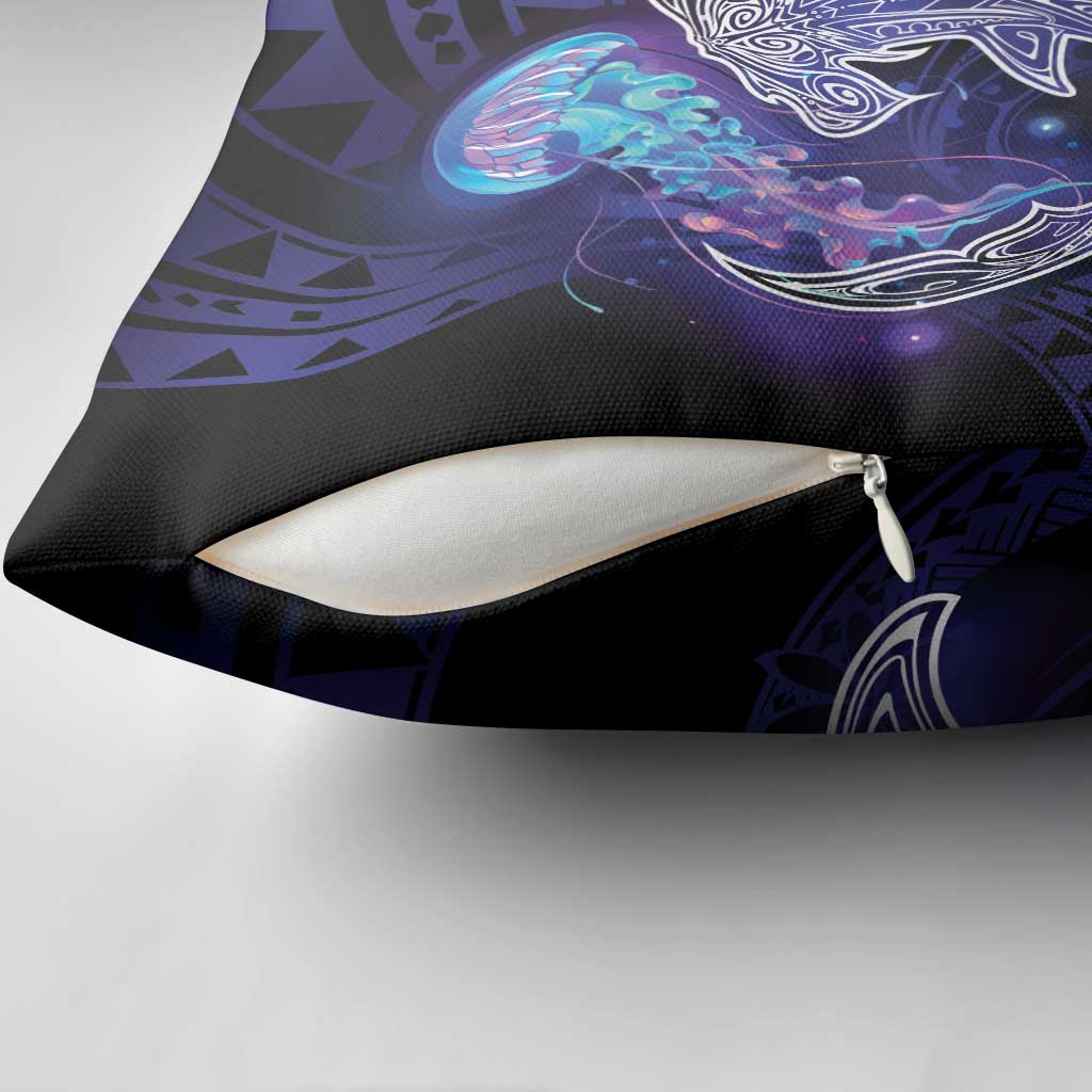 Polynesian Aumakua Pillow Cover Jellyfish with Shark - Polynesian Pride