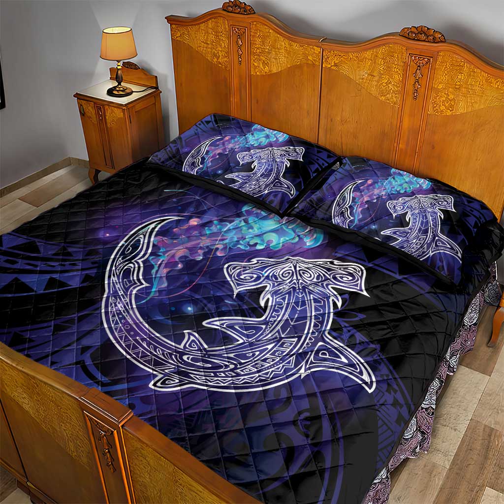 Polynesian Aumakua Quilt Bed Set Jellyfish with Shark - Polynesian Pride