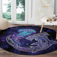 Polynesian Aumakua Round Carpet Jellyfish with Shark - Polynesian Pride