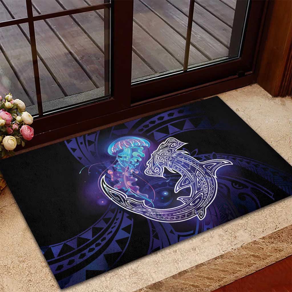 Polynesian Aumakua Rubber Doormat Jellyfish with Shark - Polynesian Pride