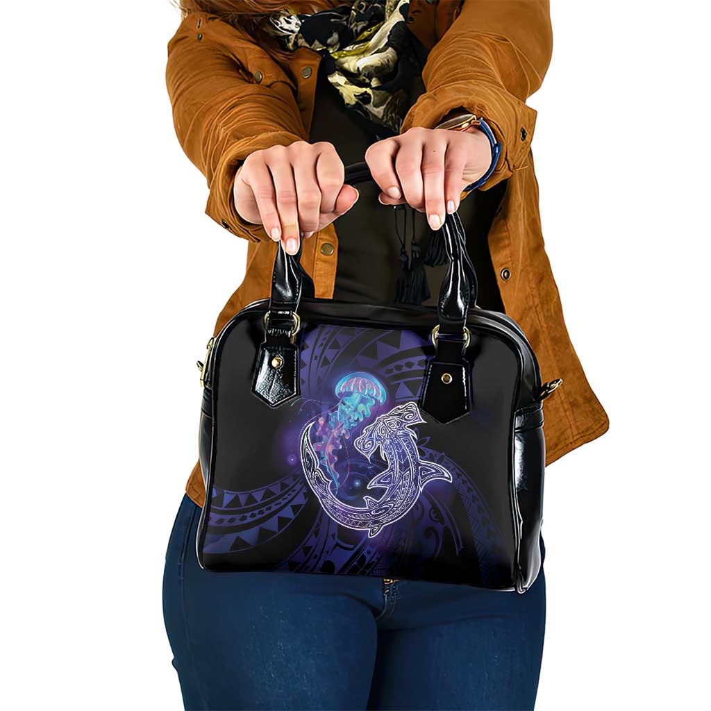 Polynesian Aumakua Shoulder Handbag Jellyfish with Shark - Polynesian Pride