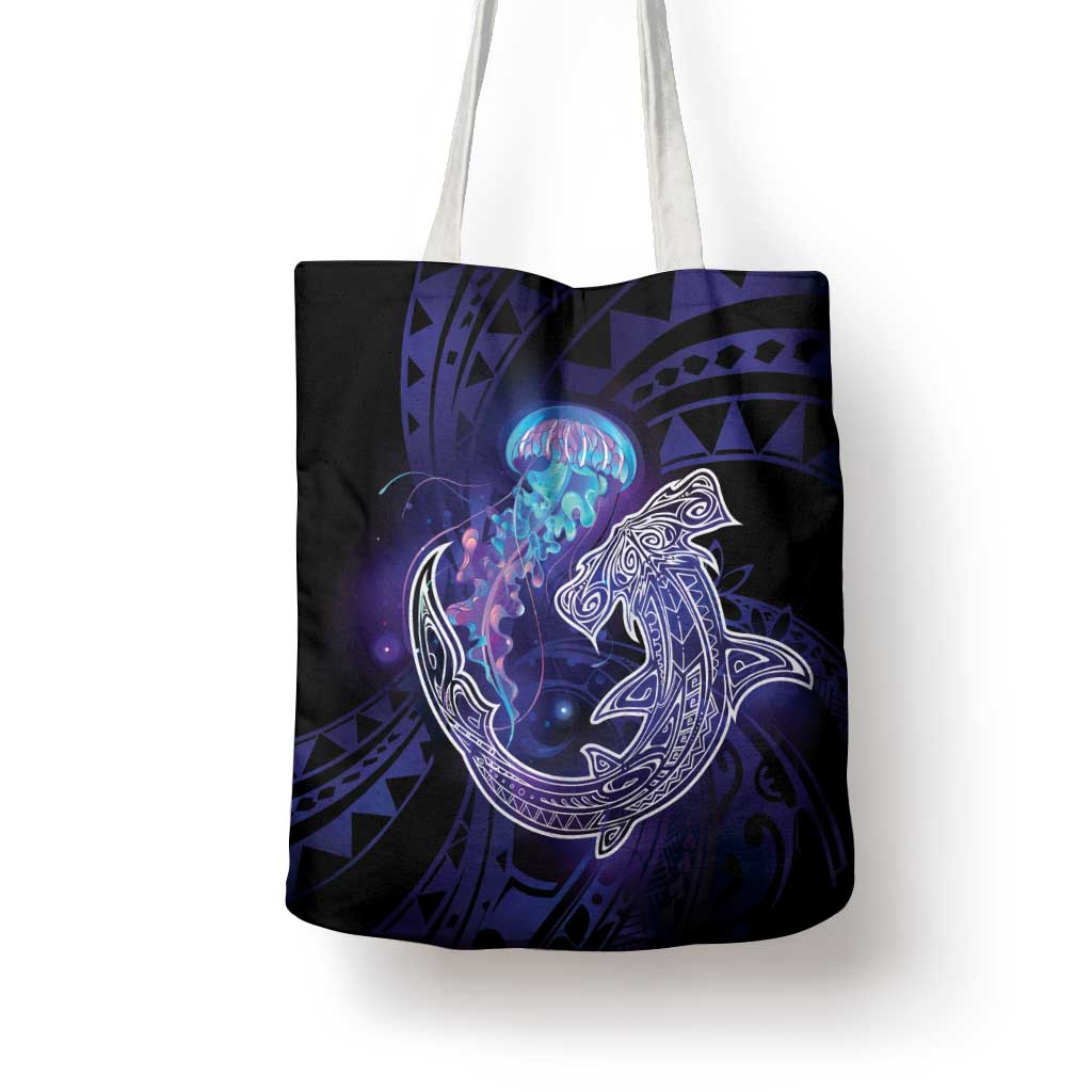 Polynesian Aumakua Tote Bag Jellyfish with Shark - Polynesian Pride