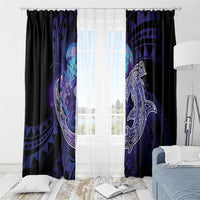 Polynesian Aumakua Window Curtain Jellyfish with Shark - Polynesian Pride