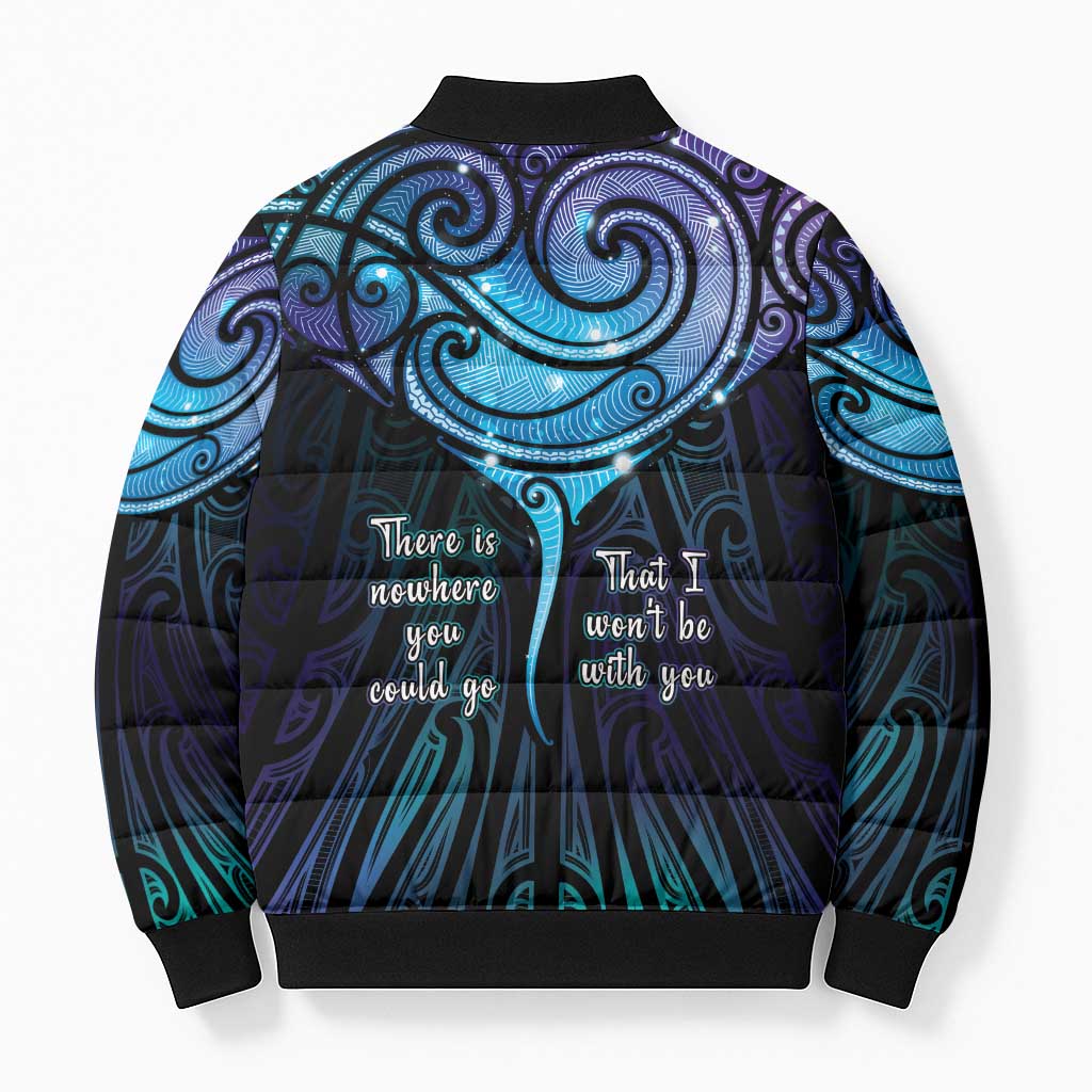 Aotearoa Maori Te Whai Rahi Bomber Puffer Jacket Tala - Nowhere You Could Go That I Won't Be With You - Polynesian Pride