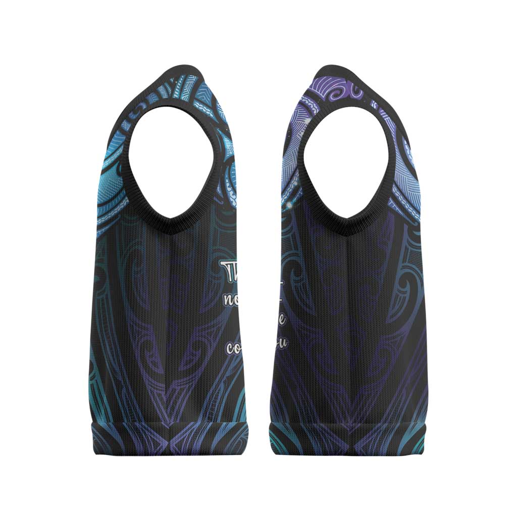 Aotearoa Maori Te Whai Rahi Christmas Knitted V-Neck Vest Tala - Nowhere You Could Go That I Won't Be With You - Polynesian Pride