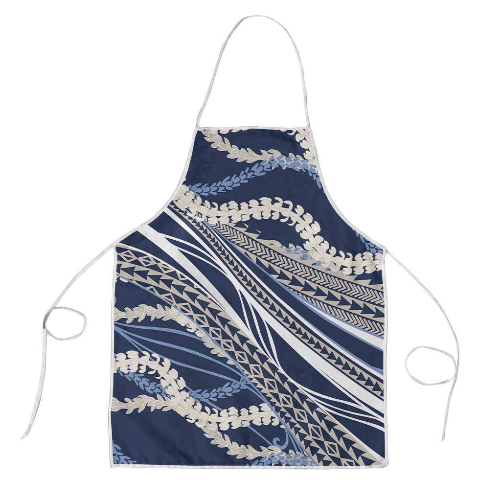 Polynesian Puakeniken Pikake Twisted Lei Apron Navy Blue - Polynesian Pride