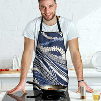 Polynesian Puakeniken Pikake Twisted Lei Apron Navy Blue - Polynesian Pride