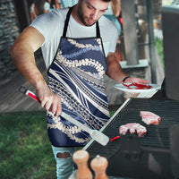 Polynesian Puakeniken Pikake Twisted Lei Apron Navy Blue - Polynesian Pride