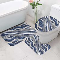 Polynesian Puakeniken Pikake Twisted Lei Bathroom Set Navy Blue - Polynesian Pride