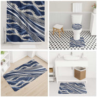 Polynesian Puakeniken Pikake Twisted Lei Bathroom Set Navy Blue - Polynesian Pride