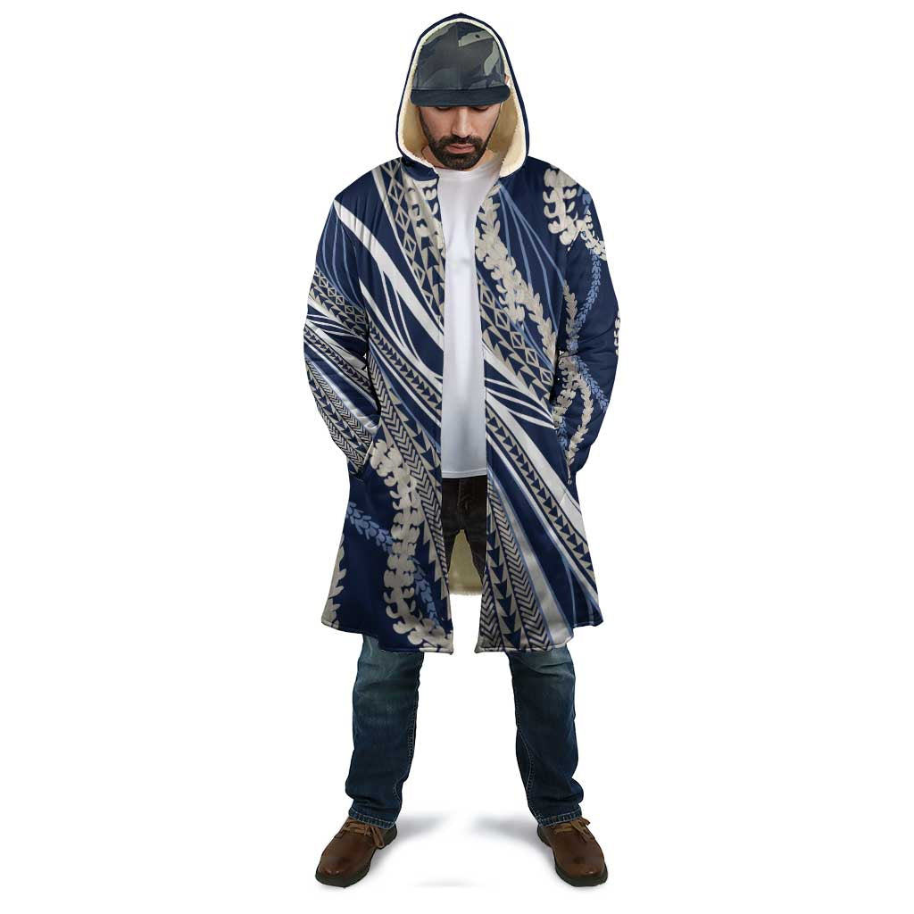 Polynesian Puakeniken Pikake Twisted Lei Cloak Navy Blue - Polynesian Pride